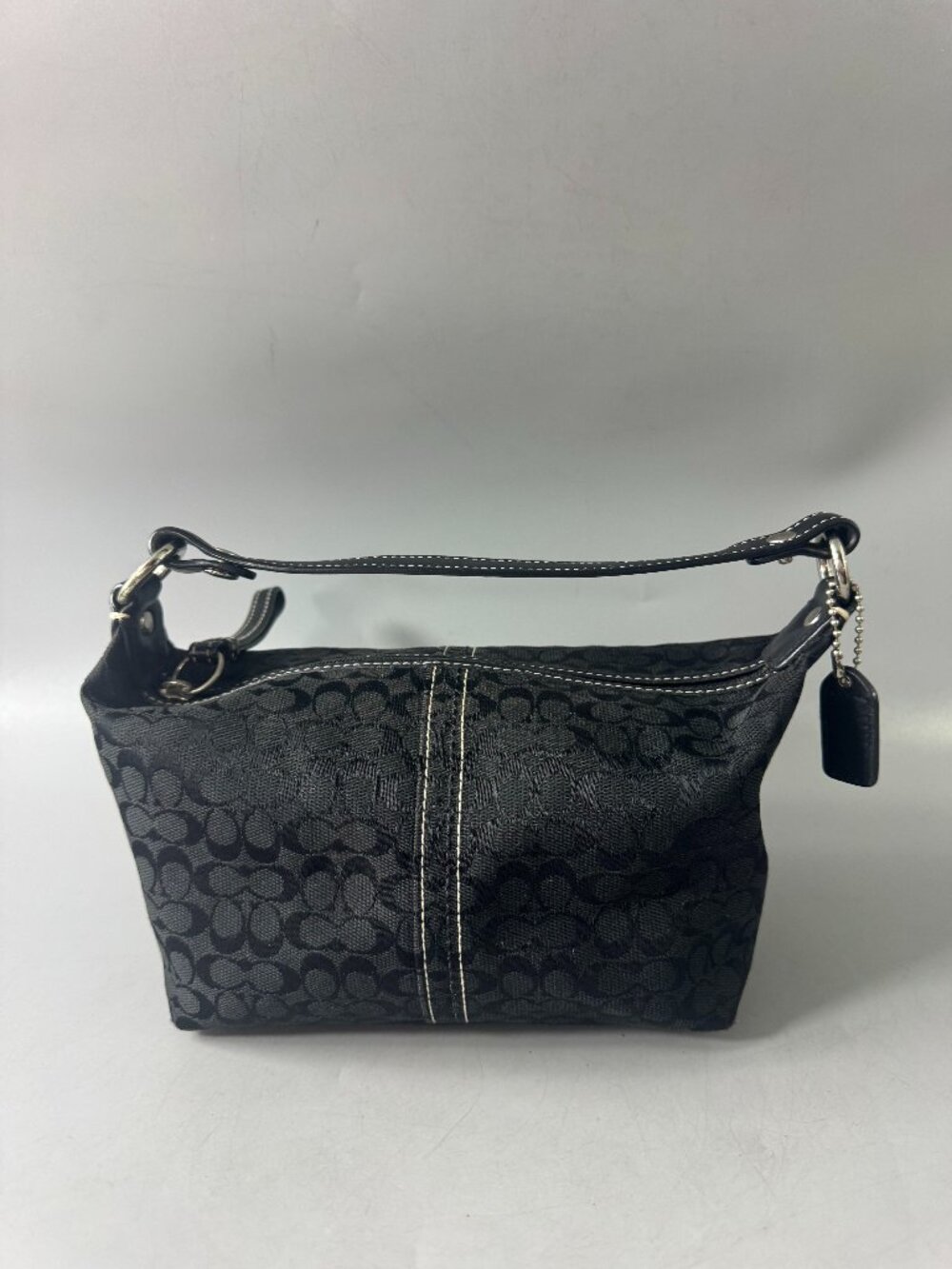 Authentic Vintage Coach Black Signature Jacquard Demi Bag
